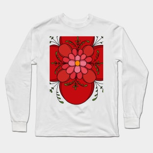 Red Flower Long Sleeve T-Shirt